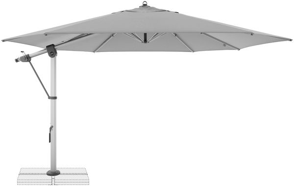 Doppler Sonnenschirm / Pendelschirm "Expert 400 Side", hellgrau, Ø 400 cm