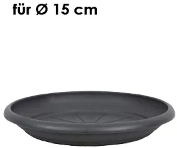 Livinja Untersetzer d= 14 cm, für Pflanzkübel Zylinder d= 15 cm anthrazit, Polypropylen