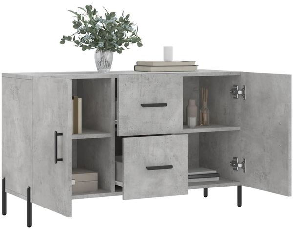 Sideboard, Kommode Betongrau 100x36x60 cm Holzwerkstoff j1146p Bild 4