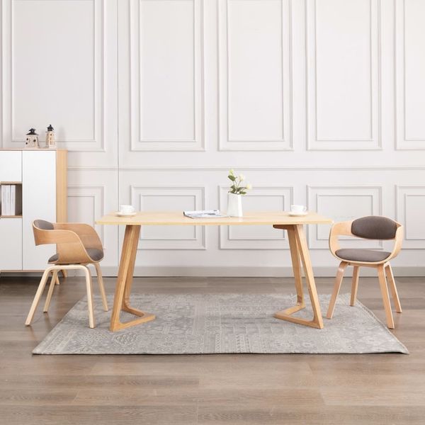 vidaXL Esszimmerstühle 2 Stk. Bugholz und Taupe Stoff 287390