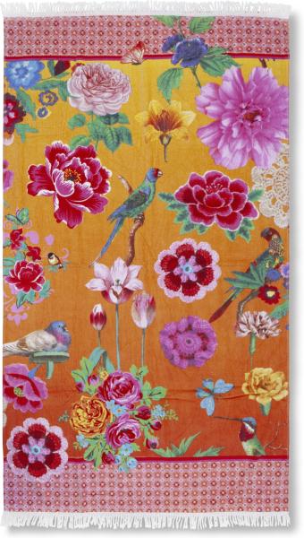 Velours Strandtuch SUZY, Motiv: Blumen, 100 x 180 cm