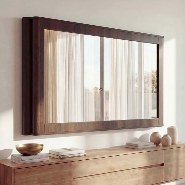 Spiegel HWC-P42, Wandspiegel Garderobenspiegel Flurspiegel, MDF Glas 80x120x10cm ~ Walnuss-Optik
