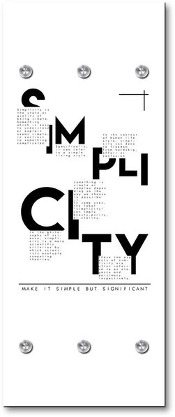 Queence Garderobe - "Simply City" Druck auf hochwertigem Arcylglas inkl. Edelstahlhaken und Aufhängung, Format: 50x120cm