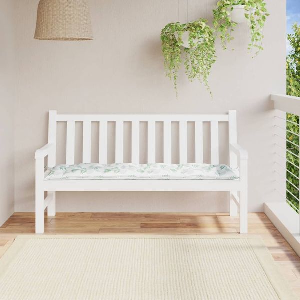 vidaXL Gartenbank-Auflage Blattmuster 150x50x7 cm Oxford-Gewebe 361617