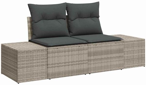 vidaXL Gartensofa-set 6 pcs Hellgrau und Dunkelgrau Poly-Rattan 3355611 Bild 4
