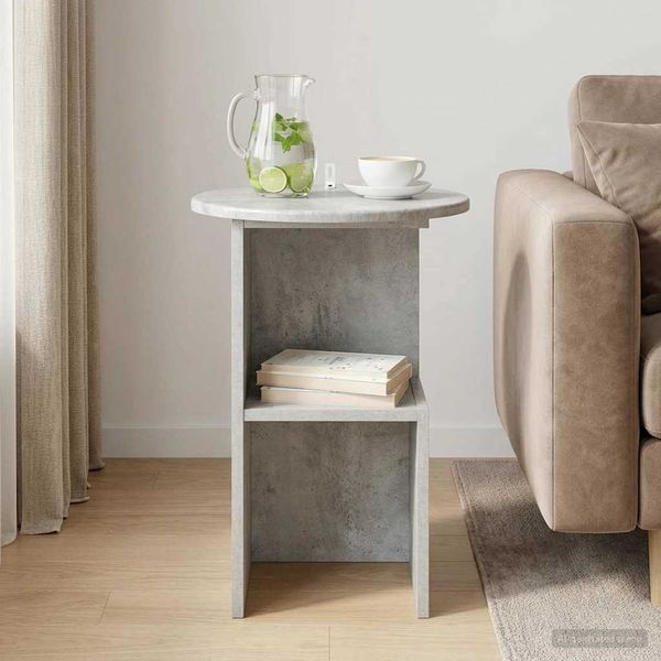 vidaXL Beistelltisch Betongrau Ø 39,5 x 55 cm Holzwerkstoff 8001040