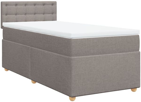 vidaXL Boxspringbett mit Matratze Taupe 100x200 cm Stoff 3288909 Bild 3