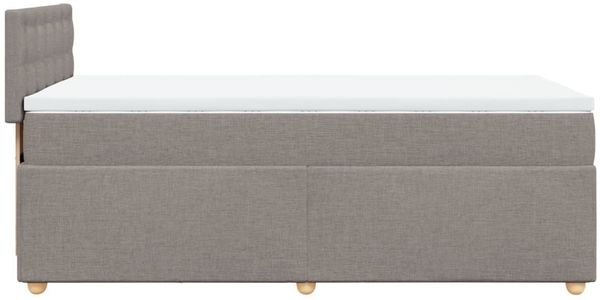 vidaXL Boxspringbett mit Matratze Taupe 100x200 cm Stoff 3288909 Bild 7
