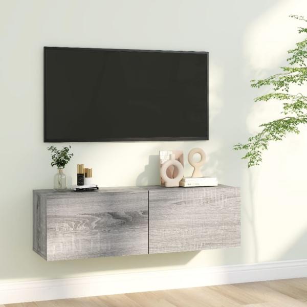 vidaXL TV-Wandschrank Grau Sonoma 100x30x30 cm Holzwerkstoff 815097