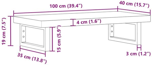 vidaXL Waschbeckenregal Wandmontage Stahl und Akazienholz 3302696 Bild 11