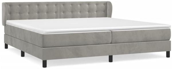 Doppelbett, Polsterbett mit Matratze Samt Hellgrau 200x200 cm