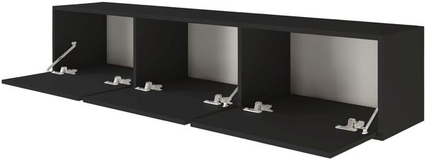 Selsey 'Framme' hängendes TV-Board mit drei Klappen, Schwarz, 150 cm Bild 4