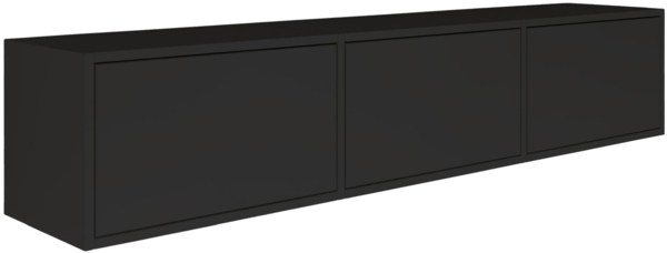 Selsey 'Framme' hängendes TV-Board mit drei Klappen, Schwarz, 150 cm