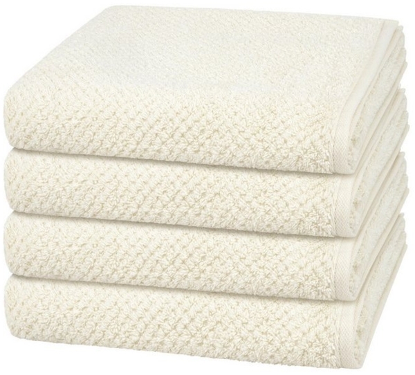 Cawö Pure 4 tlg. Frottier-Set - 4 X Handtuch (50 X 100cm) - 494 g/m2 - Natur