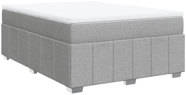 vidaXL Boxspringbett mit Matratze Hellgrau 140x200 cm Stoff 3285477
