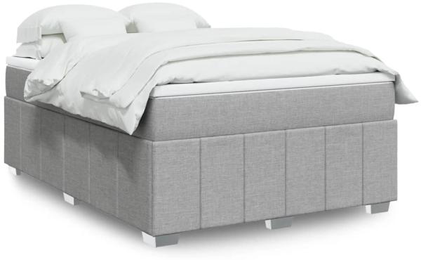 vidaXL Boxspringbett mit Matratze Hellgrau 140x200 cm Stoff 3285477