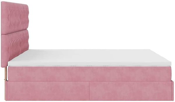 vidaXL Ottoman-Bett mit Matratzen Rosa 200x200 cm Samt 3313801 Bild 8