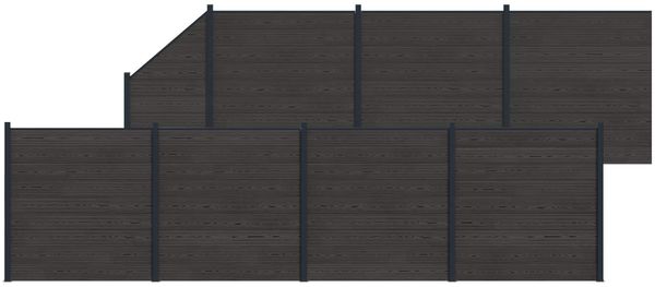 vidaXL Zaunelement 8 pcs WPC und Aluminium Schwarz 3429426