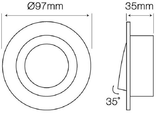 LED-Line LED Einbaustrahler GU10 Einbaurahmen Rund Ø85mm Bohrloch inkl. GU10 Fassung