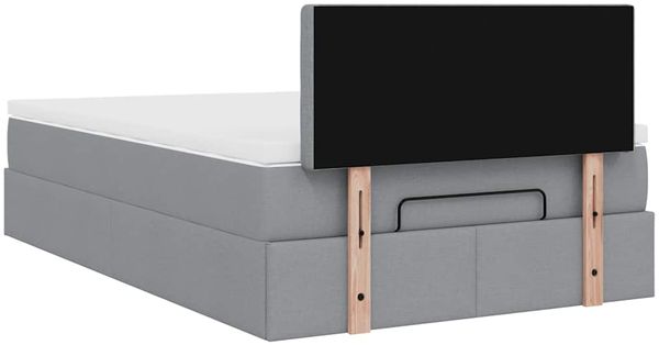 vidaXL Ottoman-Bett mit Matratze Hellgrau 120x200 cm Stoff 3311615 Bild 11