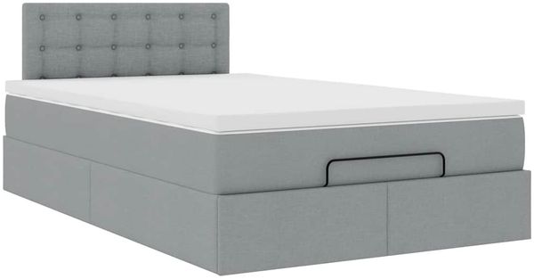 vidaXL Ottoman-Bett mit Matratze Hellgrau 120x200 cm Stoff 3311615 Bild 6