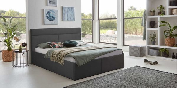 Halmon Schlafkomfort Betten Polsterbett Tokyo (Mit Stauraum unter der Liegefläche, erhältlich in 6 Größen und 7 attraktiven Farben mit oder ohne Matratze), Seitenhöhe 40cm, inkl. Lattenrost bei Ausführung mit Matratze