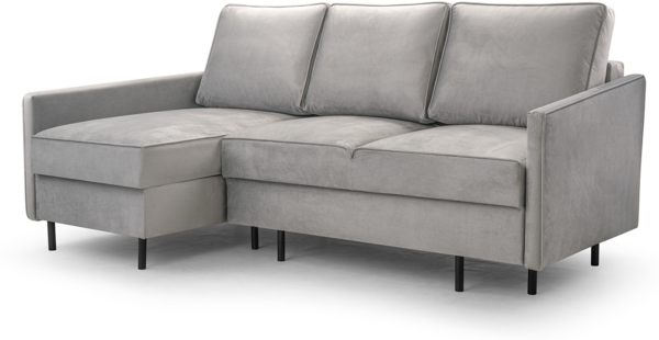 AX LIVING Cord Schlafsofa Couch hellgrau Treville mit Schlaffunktion L Bild 4
