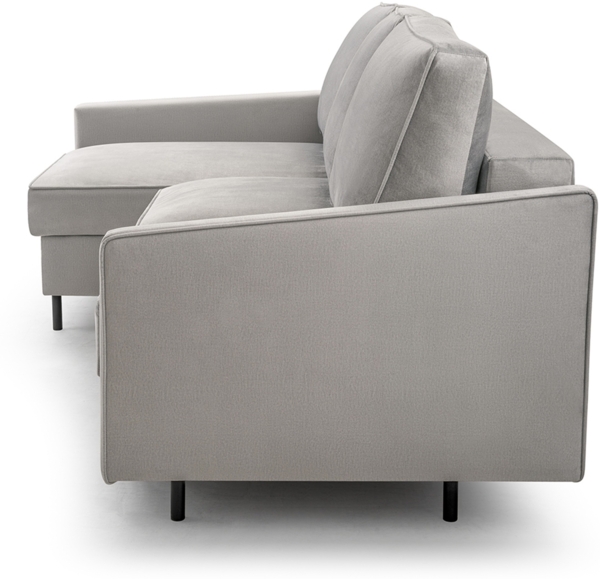 AX LIVING Cord Schlafsofa Couch hellgrau Treville mit Schlaffunktion L Bild 5