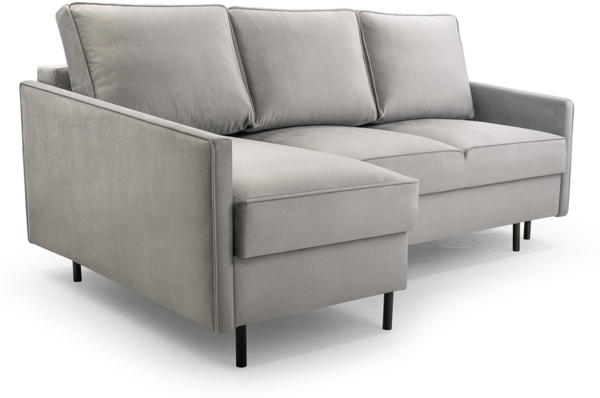 AX LIVING Cord Schlafsofa Couch hellgrau Treville mit Schlaffunktion L Bild 2