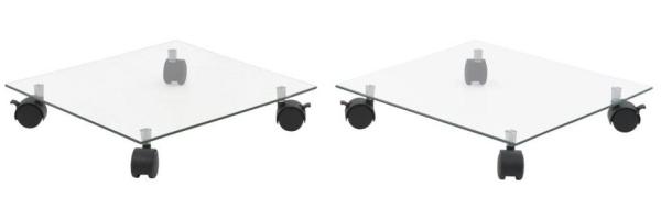 vidaXL Pflanzenständer mit Rollen 2 Stück Hartglas 35x35 cm Quadrat 245690