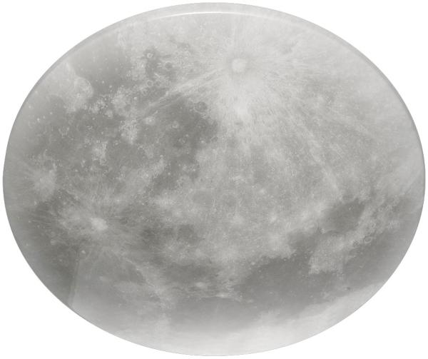 LED Deckenleuchte, Mond-Optik, dimmbar, weiß, H 40 cm