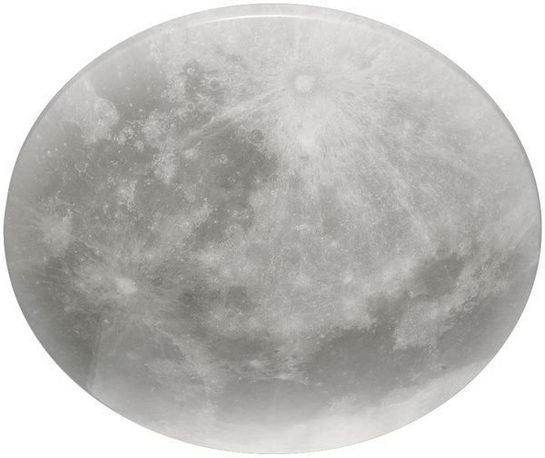 LED Deckenleuchte, Mond-Optik, dimmbar, weiß, H 40 cm