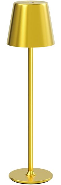 UPXNBOR LED Tischlampe Kabellos, Dimmbare Nachttischlampe Touch, Akku Tischleuchte Kabellos, Indoor Outdoor Tischlampe Akku, 3-stufig Warmlicht, IP54 Wasserdicht, Vollmetallgehäuse, Gold