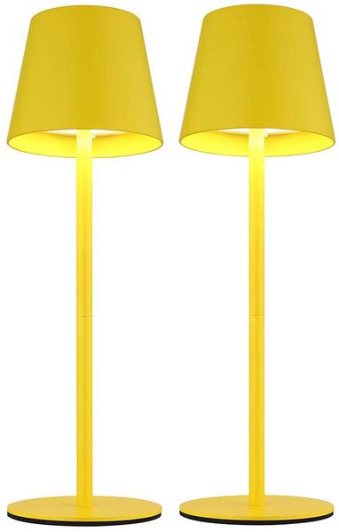 2er Set LED Tischlampe, gelb, Akku, CCT, Touchdimmer, Flaschenaufsatz