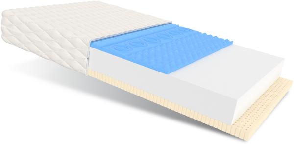 Matratze 160x200 Kaltschaum NEAPOL 7 Zonen Latex profilierter Schaum H3 14 cm JERSEY