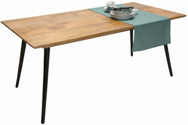 TOM Tisch 180x90 Mango Natur Metall Schwarz