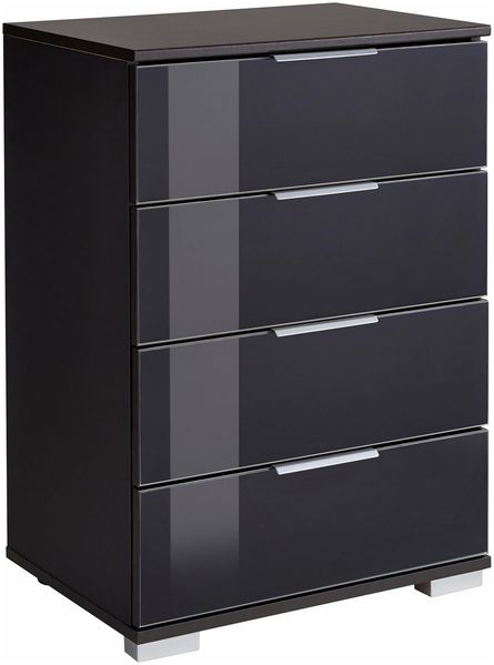 Nachtkommode Easy Plus Nachtschrank 52x38x74cm graphit Schwarzglas