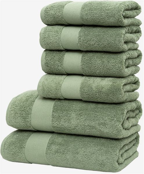 Wolkenfeld Handtuch Set Premium Low-Twist Baumwolle 550 g/m² – 6-teiliges Bade-Set, Frottier (6-St), 2 Duschtücher 70×140 cm & 4 Handtücher 50×100 cm