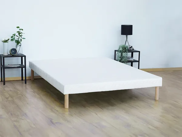 Vente-unique - ASTHENIS Lattenrost und Bettrahmen Stoff Weiß - B 160 cm x H 31 cm x L 200 cm