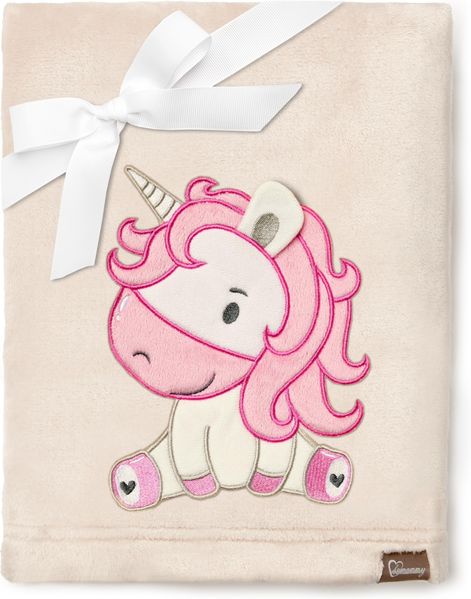 Be Mammy Warme Kuscheldecke Babydecke Blanket Baby Geschenk BE20-168 (Beige - Einhorn)