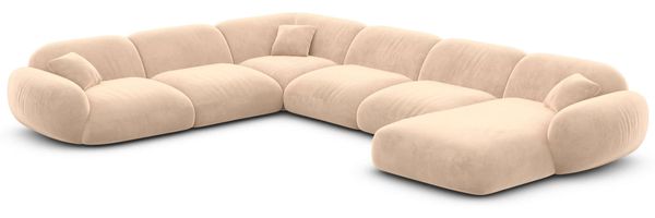 Wohnlandschaft Alcazar XXL in Samtstoff - Samtstoff - beige - Rechts