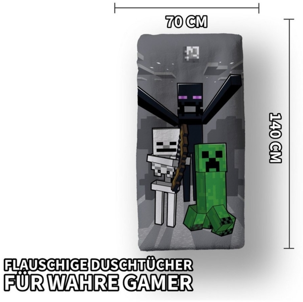 Minecraft Mob Attack Duschtuch Badetuch Strandtuch 70x140 cm