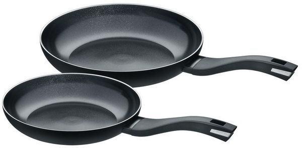 Berndes Pfannen-Set 24+28 cm, Aluminium, recycelt, schwarz - b.green - Alu Recycled, Aluminium, recycelt aus Dosen