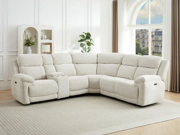 Vente-unique - KELUNO Sofa Stoff Beige - B 290 cm x H 102 cm x L 260 cm