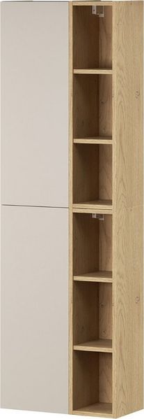 Lomadox Hochschrank DURANGO-56 50 cm breit in Eiche und kaschmir, 6 offene Fächer, 2 Türen