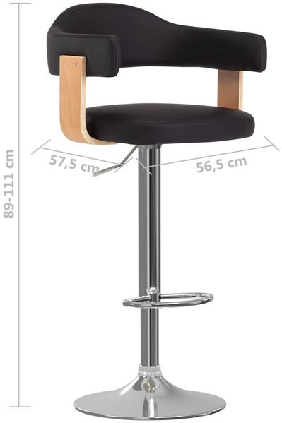 vidaXL Barhocker 2 Stk. Schwarz Bugholz und Kunstleder 327336 Bild 8