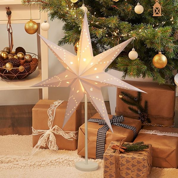 SALCAR LED Weihnachtsstern Beleuchtet Fenster 55cm
