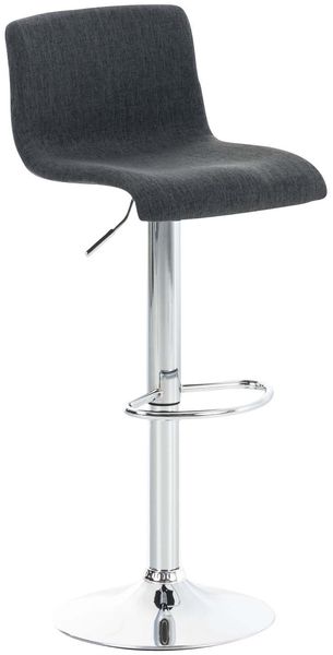 Barhocker BERLIN - Dunkelgrau, Stoff Barhocker mit Lehne Barstuhl Tresenhocker Tresenstuhl Kneipenhocker Kneipenstuhl