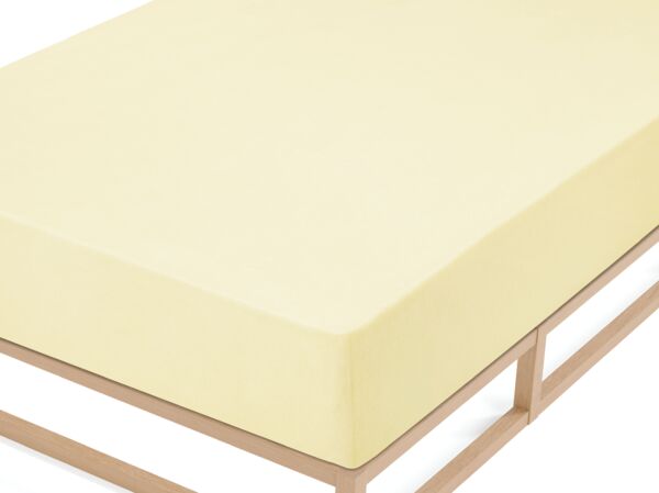 biberna Frottee-Stretch-Spannbetttuch 0012344, gelb, 1x 140x200 cm - 160x200 cm