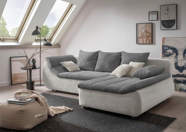 Home affaire Ecksofa Imola, bequem, aktuelle Steppung im Sitz, L-Form, Breite 270cm, wahlweise mit Bettfunktion